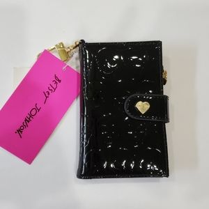 Betsey Johnson Black Patent Skull Wallet